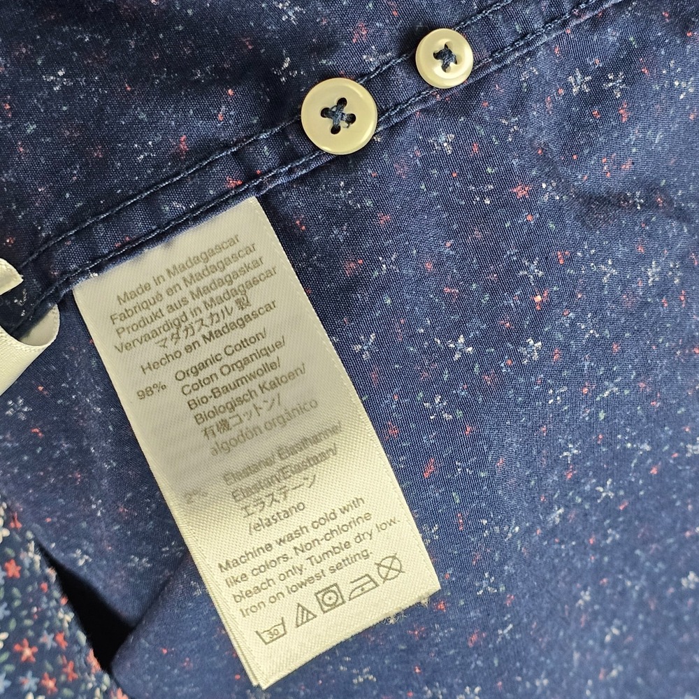 J.CREW Untucked Shirt Mens Large Floral Stretch Slim Fit Long Sleeve Button Down - Picture 6 of 8